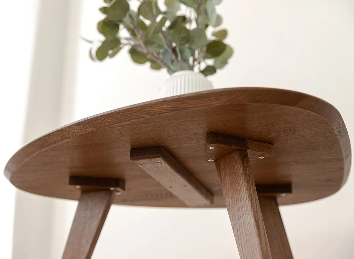 Stolik narożny dębowy ORBETELLO 67x68 cm tabacco - 3SORB54T