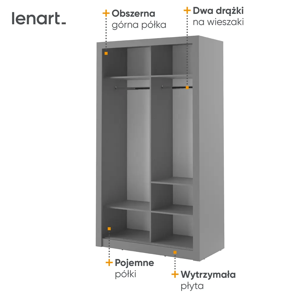 Szafa 2-drzwiowa ARTI AR-06 120cm szara - AR6S