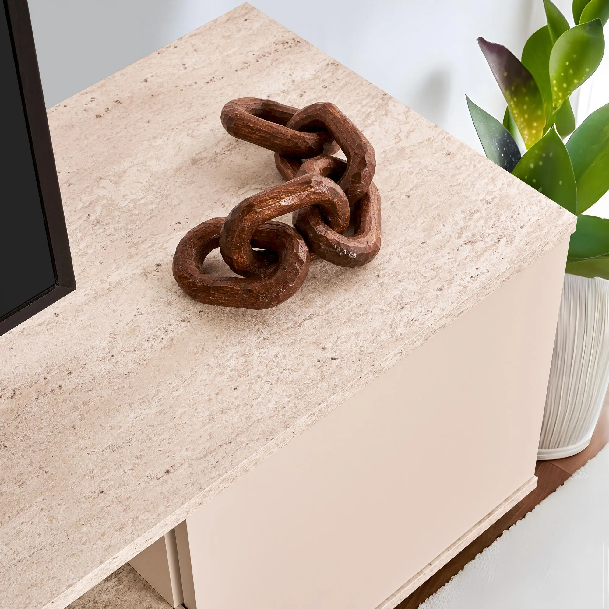 Szafka RTV 3-drzwiowa VERAMONT 180 cm - beżowy trawertynowy - ASI_353NRD1201