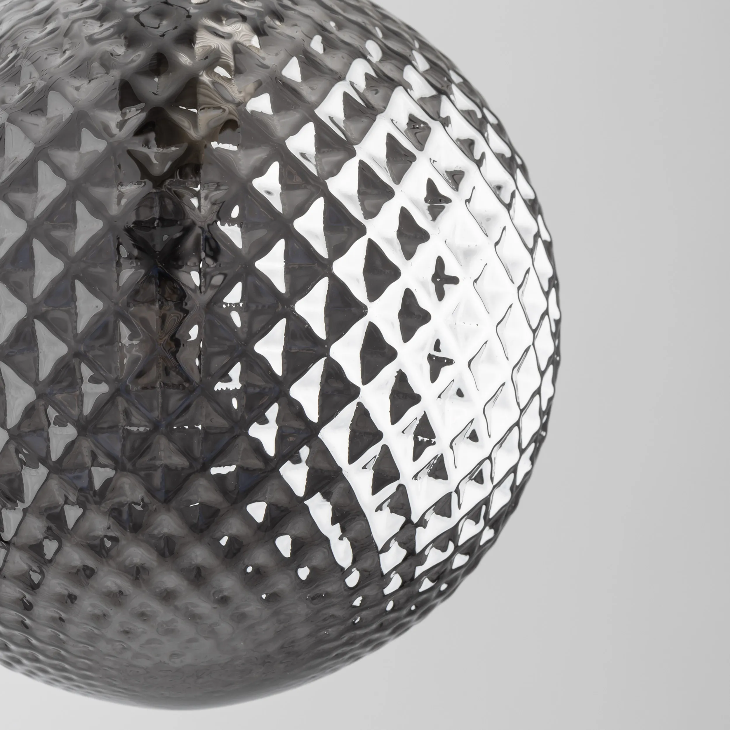 Lampa wisząca ELENA czarna z szarym kryształowym szklanym okrągłym kloszem 160x15cm - TK_5745