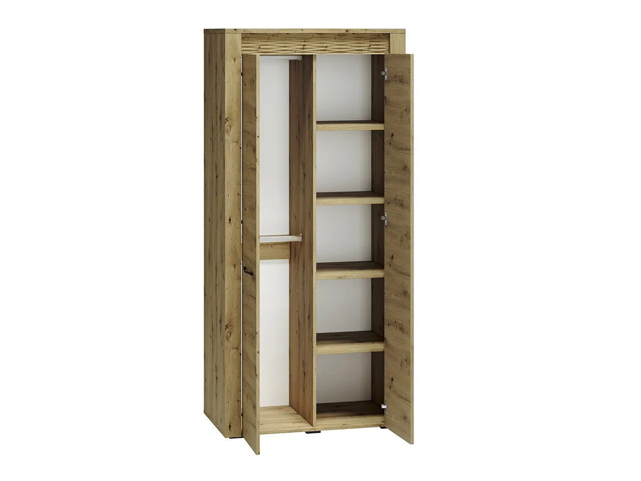 Szafa 2-drzwiowa z drążkami i półkami ARTIS 01, dąb artisan - 1ARTI01-001