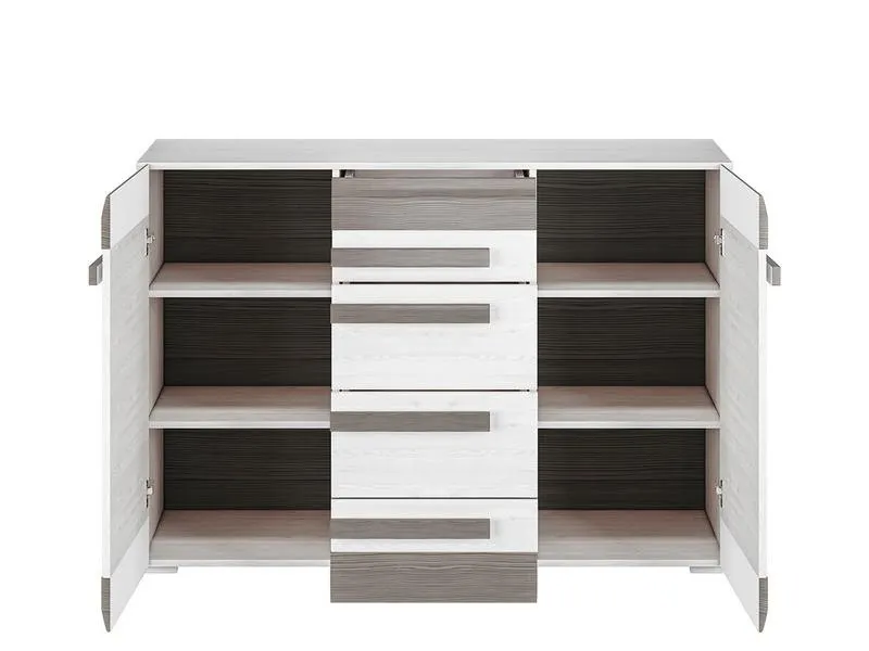 Komoda 2-drzwiowa z szufladami BLANCO 07 sosna śnieżna 138 cm - 1BLAN0701-001