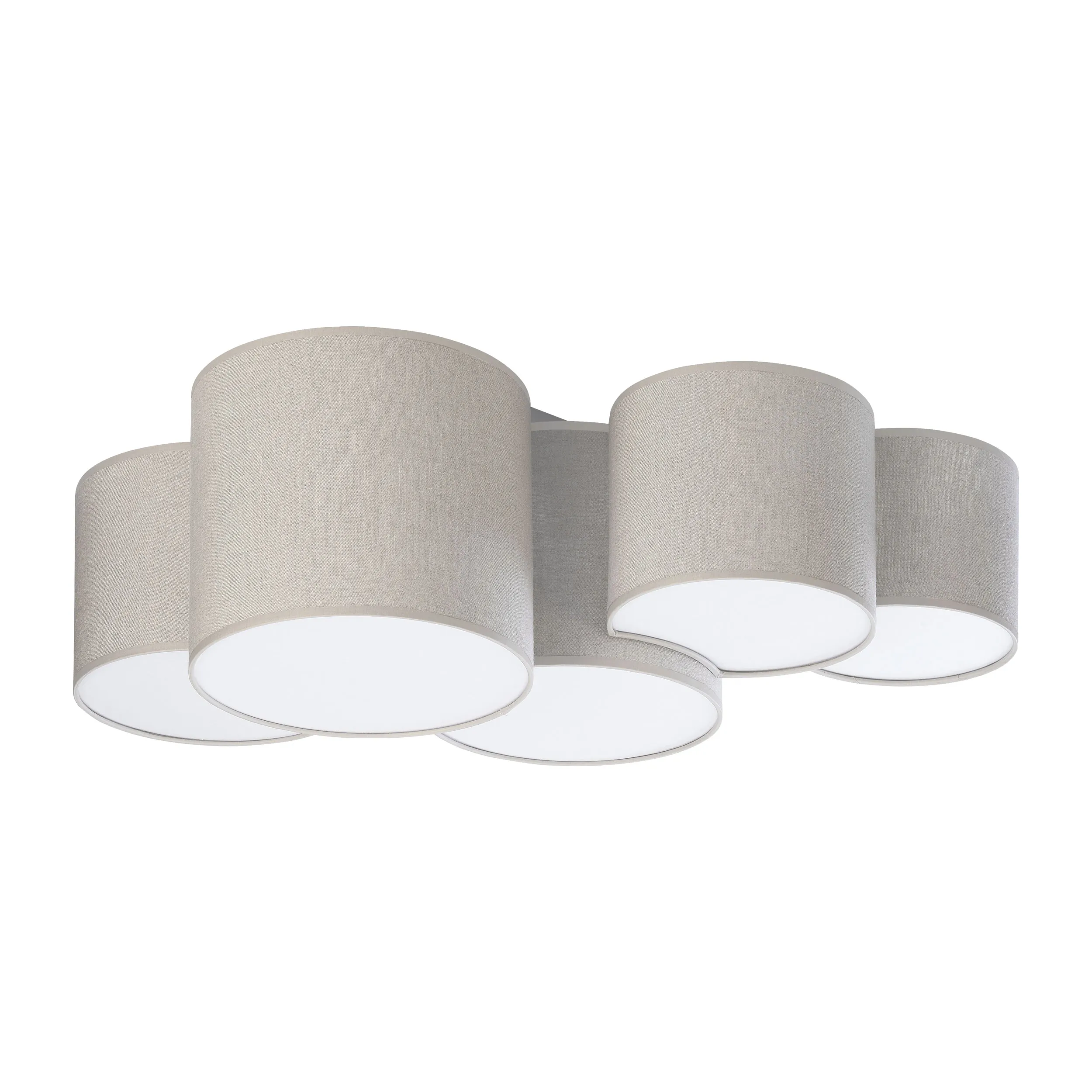 Lampa sufitowa MONA brązowa z tkaniny z białymi kloszami 81x47x30cm