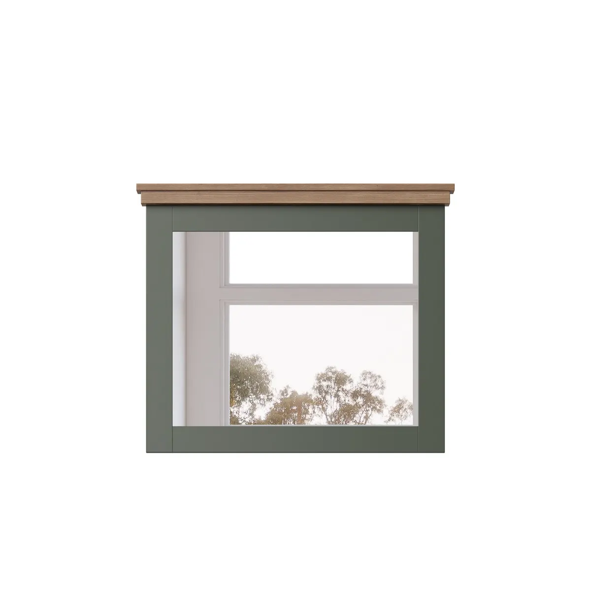 Lustro wiszące EVORA 71x60 ciemnozielone/dąb Lefkas - 24ZRJU04