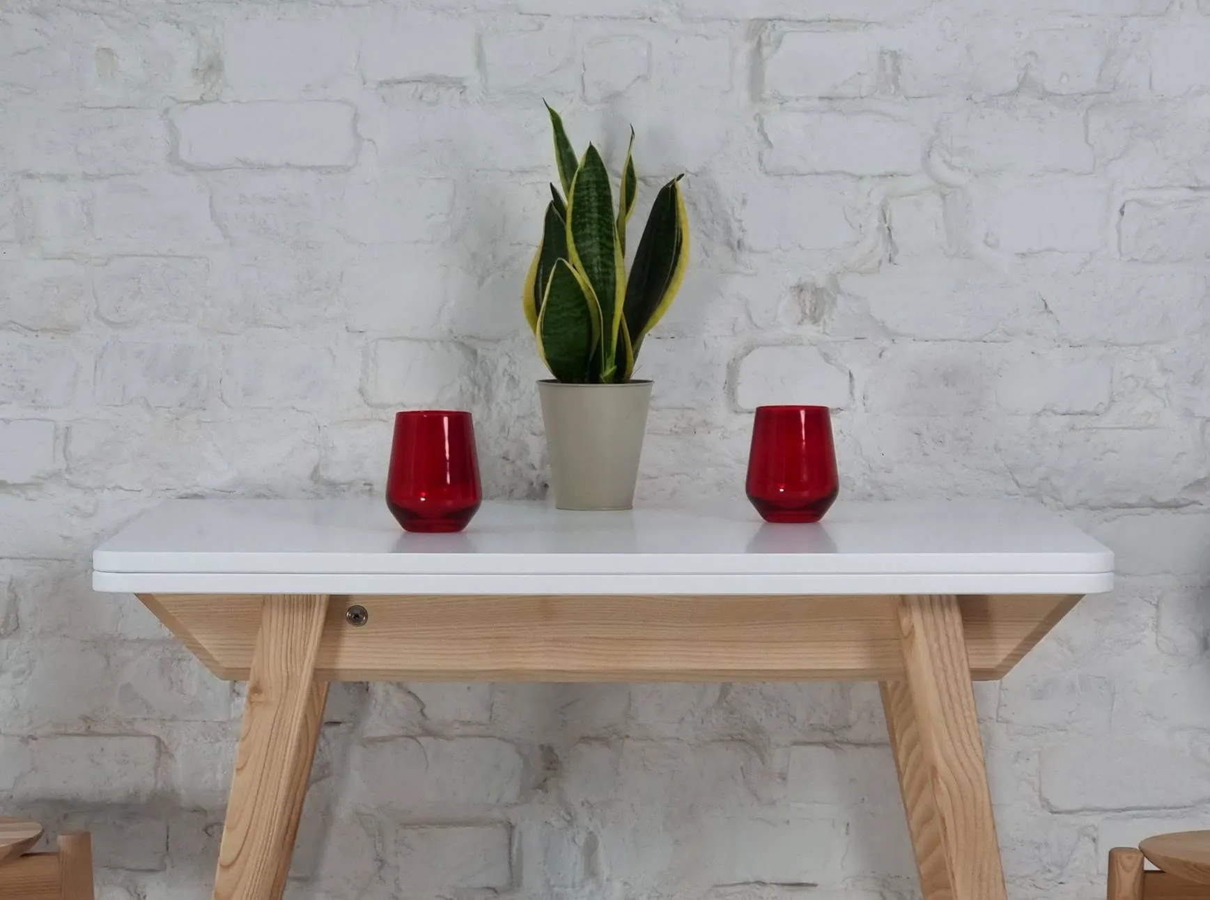 Stół rozkładany ENVELOPE 65x90-130cm biały orzech - NRAGABATE_E1_WAL