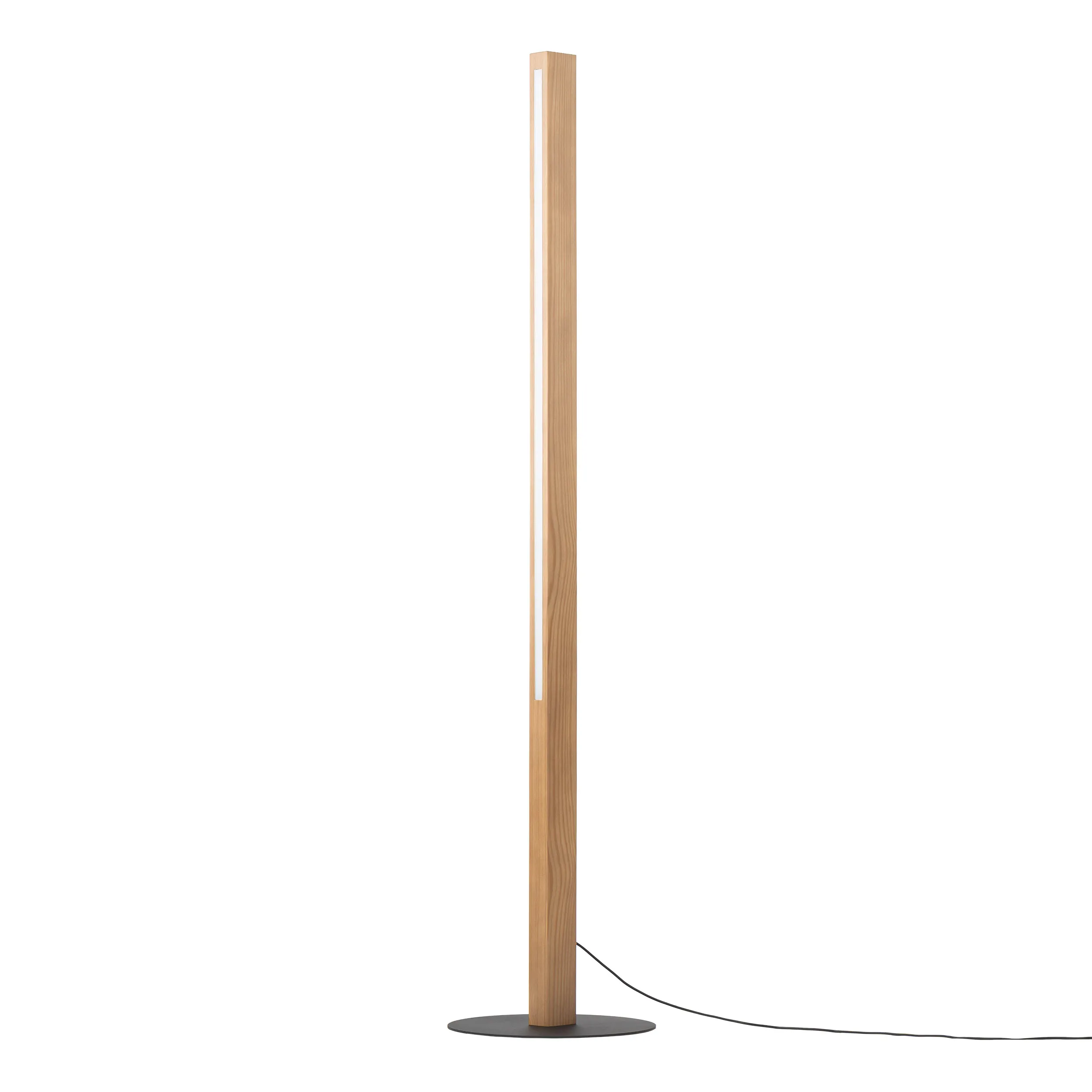 Lampa podłogowa TEO LED 15W czarna jasne drewno z włącznikiem 120x30cm - TK_1391