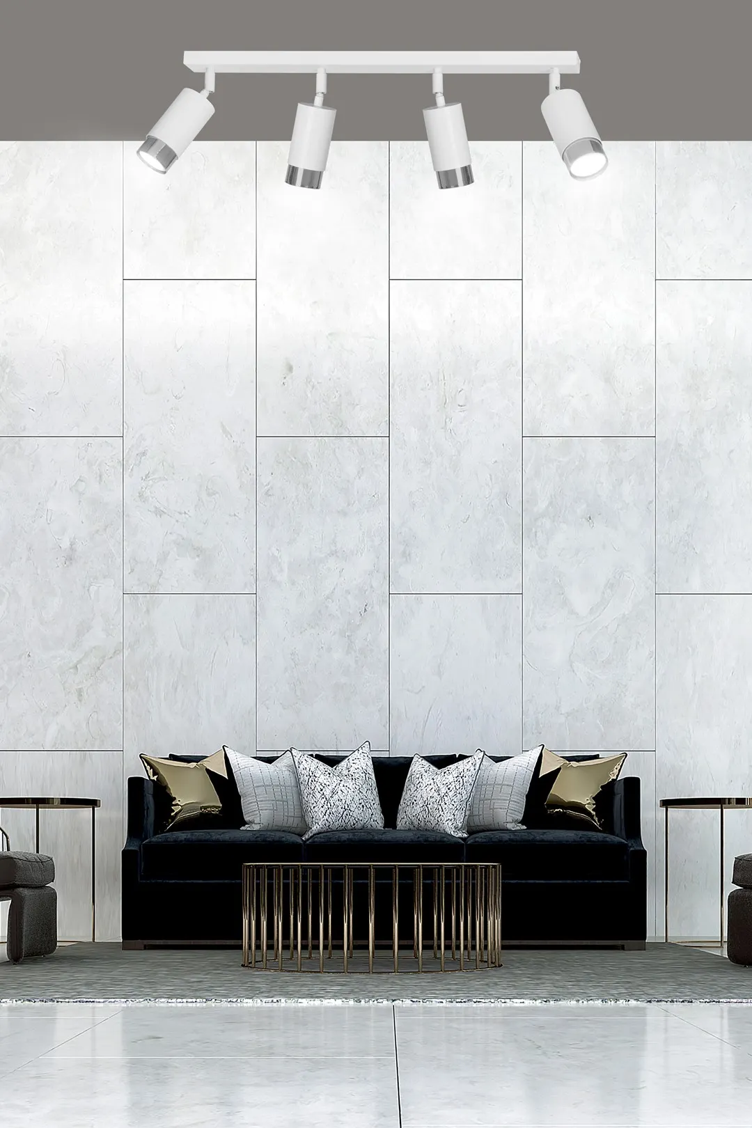 Lampa sufitowa HIRO Biały/Chrom 962/4 - 962/4