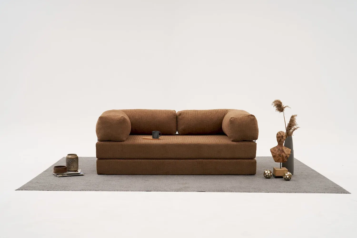 Sofa 3-osobowa rozkładana COMFORT brązowa - ASI_825BLC5220