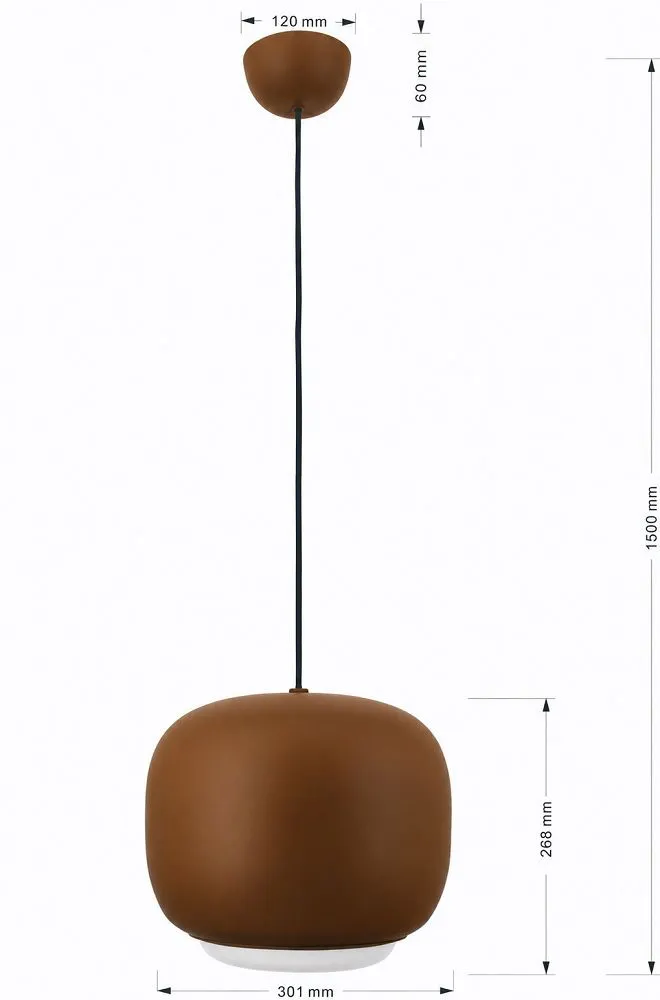 image lampa wisząca, lampa podłogowa, kolor brązowy, korpus kulisty, przewód czarny