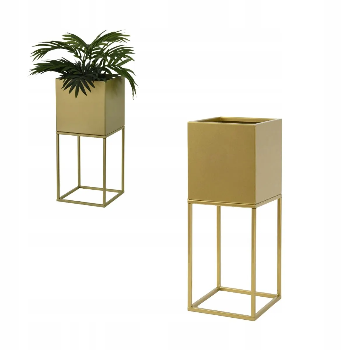 DONICZKA-osłonka na donice metalowa LORIENT S złota Słoik, plantator, Roślina doniczkowa, Ceramika, Wazon