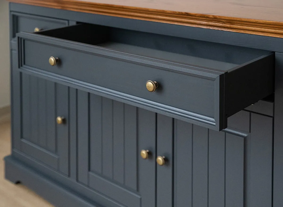 Komoda 4-drzwiowa z 3 szufladami BELLUNO ELEGANTE grafit, dąb - PL004G/D