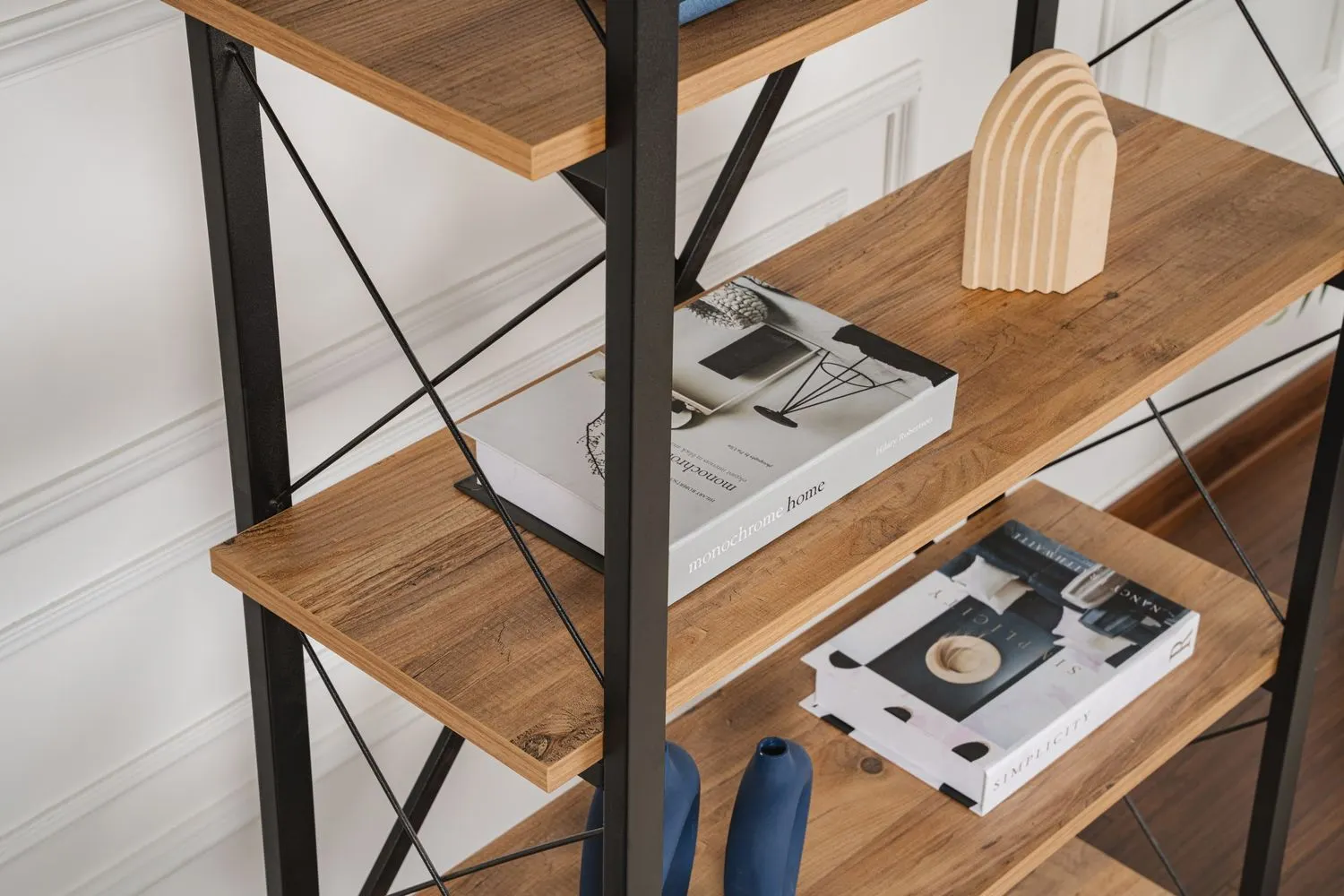 Regał wysoki ELYSIAN 90x180 cm sosna atlantycka czarny - ASI_241NRD1332