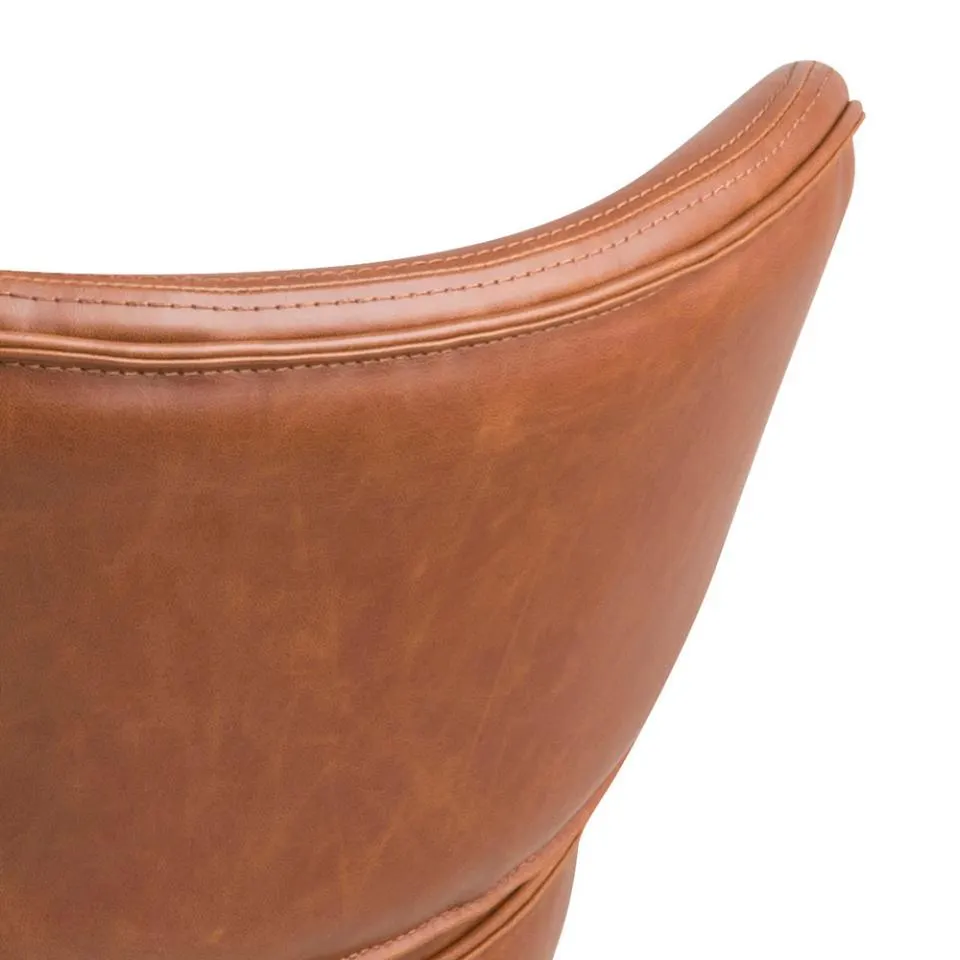 Fotel z ekoskóry ROMA 90,5x69 brązowy/czarne nóżki - 0000071694