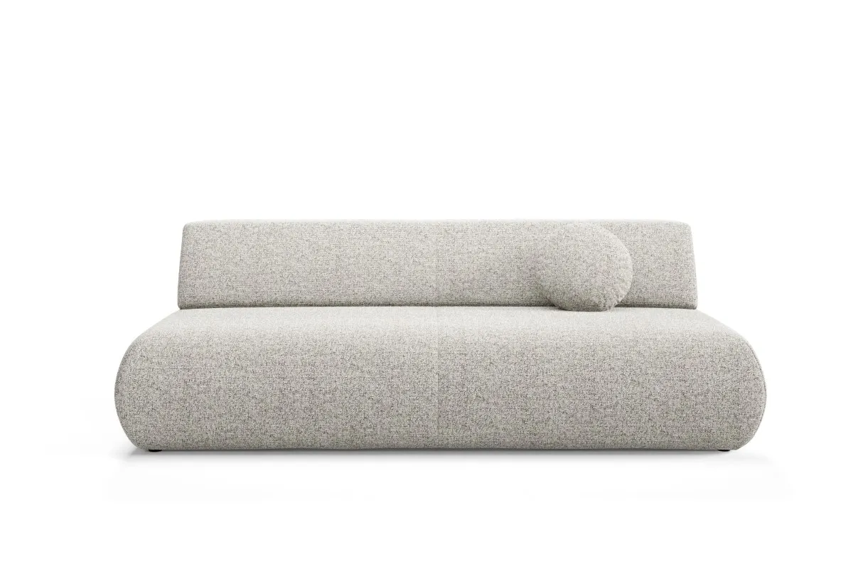 Sofa rozkładana z pojemnikiem PUENTE 214 cm jasny beż