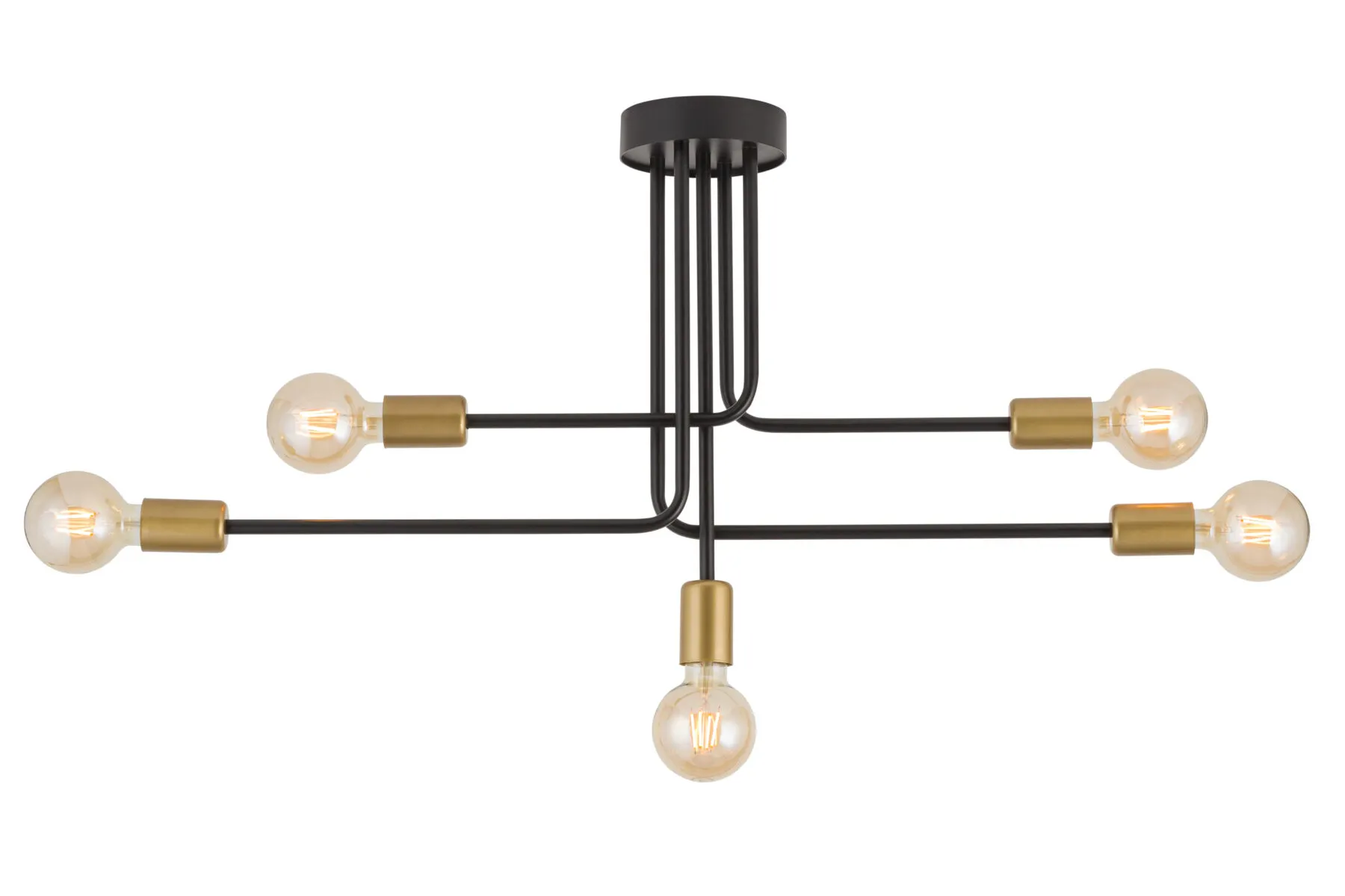 Lampa sufitowa/plafon GINO 5 czarno-złoty