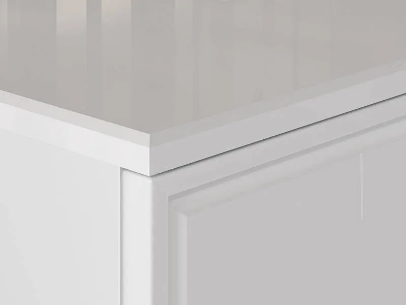 Szafka RTV 2-drzwiowa GOLDIN 06 biały połysk na złotych nogach - 1GOLD06-001