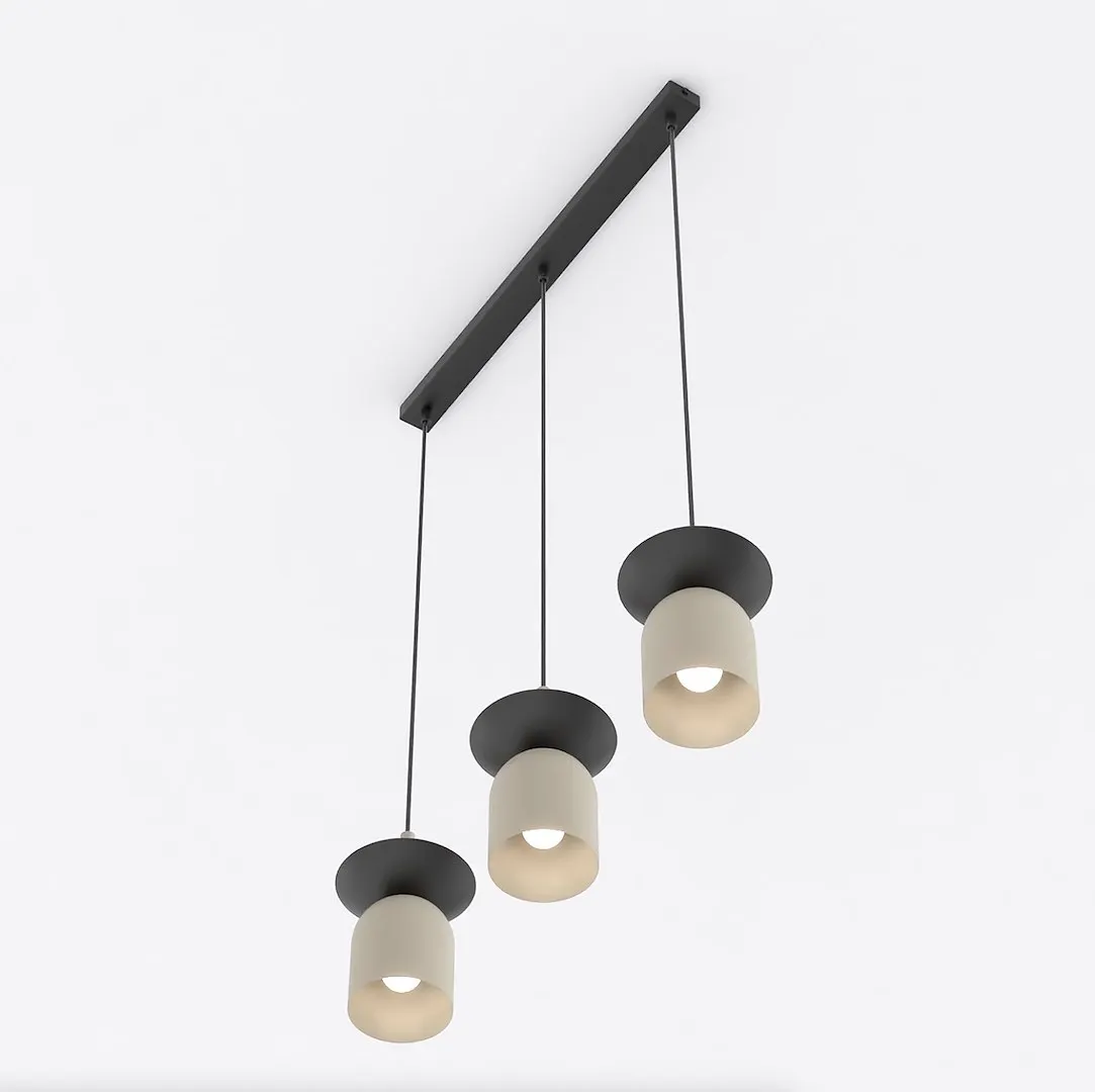 Lampa wisząca metalowa EGO 3 beżowa — zdjęcie 2