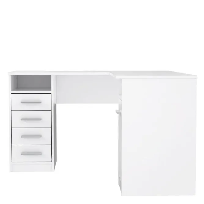 Biurko NET106 narożne z szafką i 4 szufladami - biały - OFDB125-120
