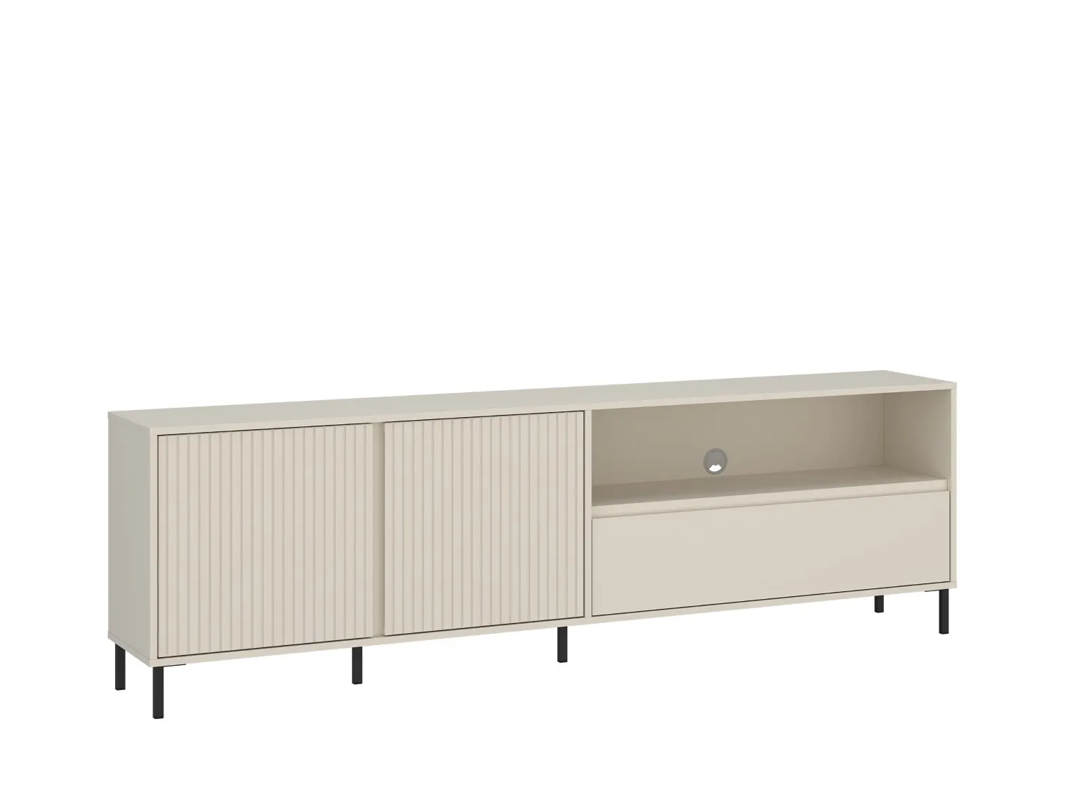 Szafka RTV 2-drzwiowa z szufladą AVENALE 207 cm kaszmirowa Meble, Kredens, Szafka