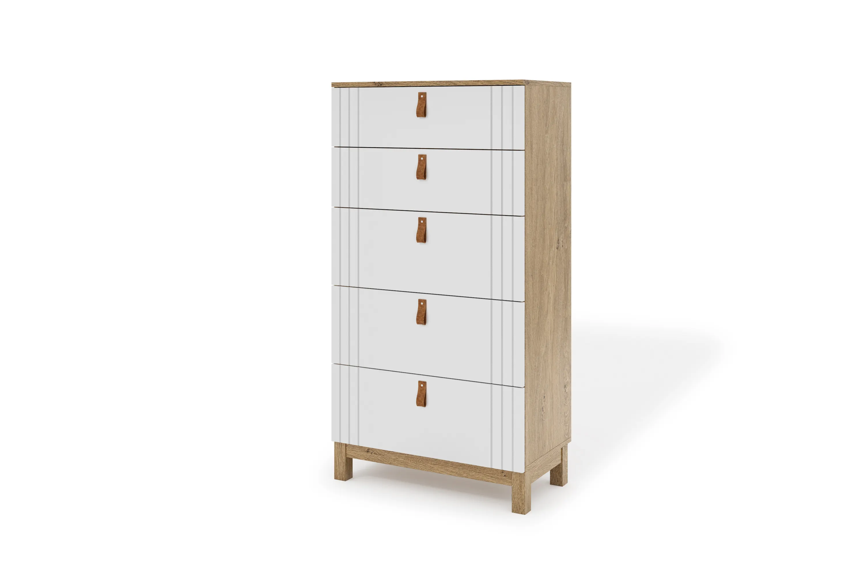 Komoda z szufladami MODERN wysoka 70x133 biała/dąb kamienny Komoda z szufladami MODERN wysoka 70x133 biała/dąb kamienny