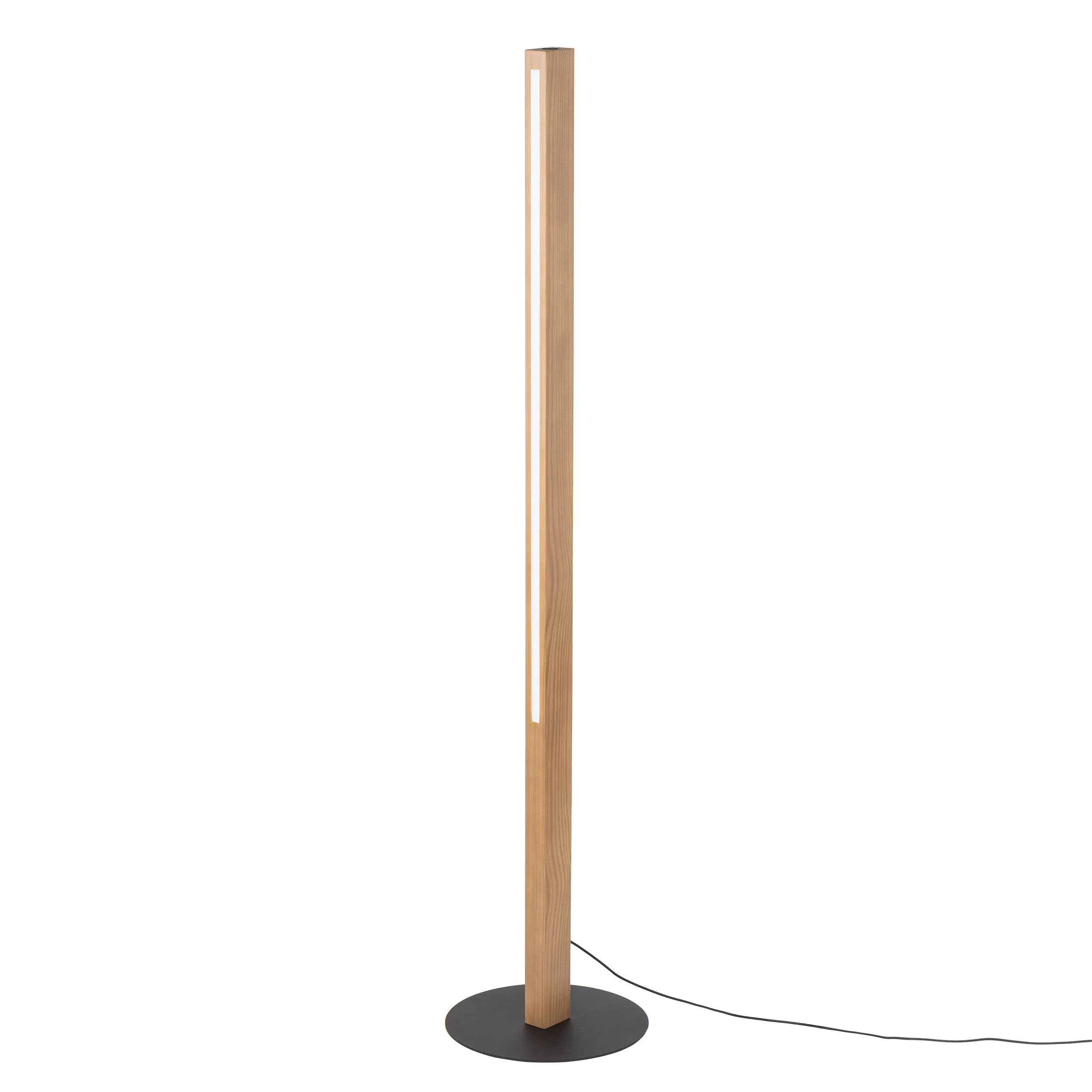 Lampa podłogowa TEO LED 15W czarna jasne drewno z włącznikiem 120x30cm - TK_1391