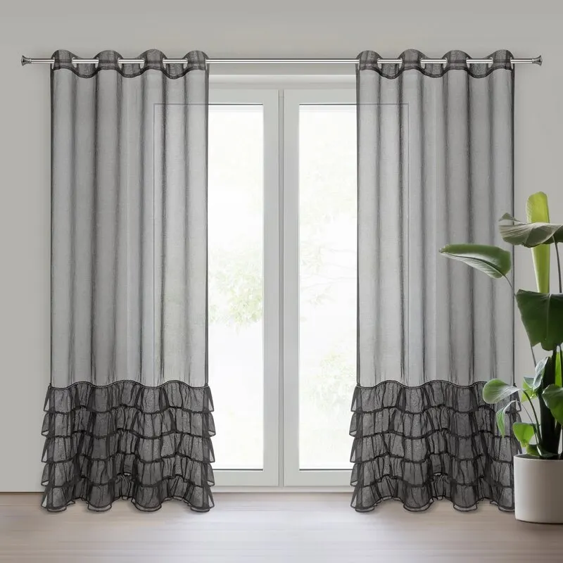 FIRANA GOTOWA CARLI 140 X 250 CM CZARNY FIRANA GOTOWA CARLI 140 X 250 CM CZARNY