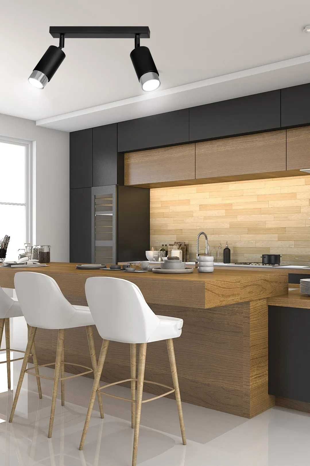 Lampa sufitowa HIRO Czarny/Chrom 964/2 - 964/2