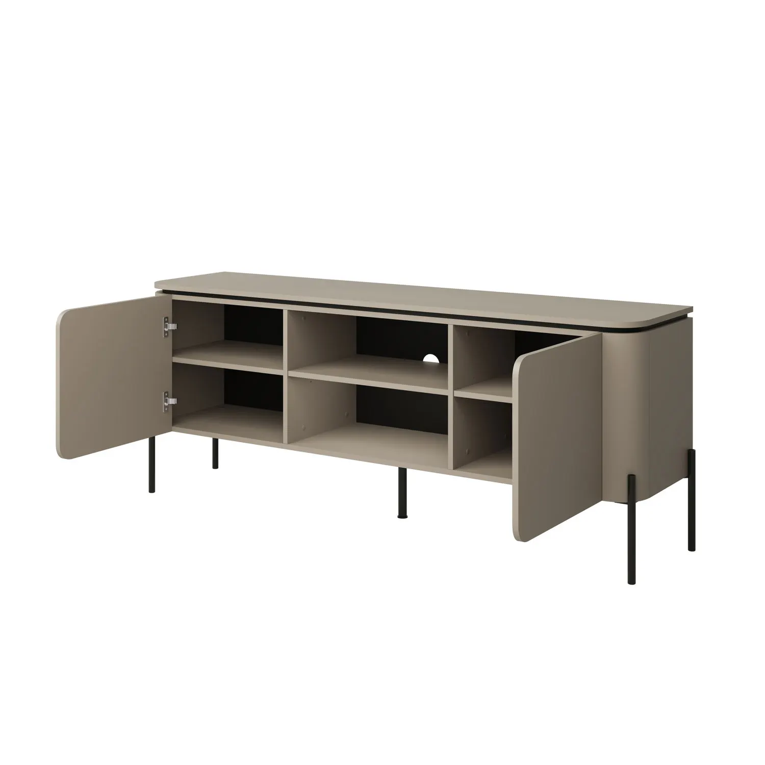 Komoda RTV 2-drzwiowa z półkami BELLO 163 cm congo - 24COOB40