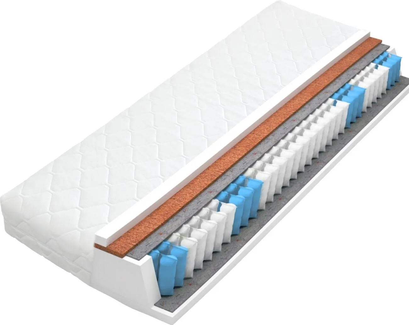 Materac sprężynowy kieszeniowy 160x200 COMFY 9-strefowy kokosowy - COMFY160