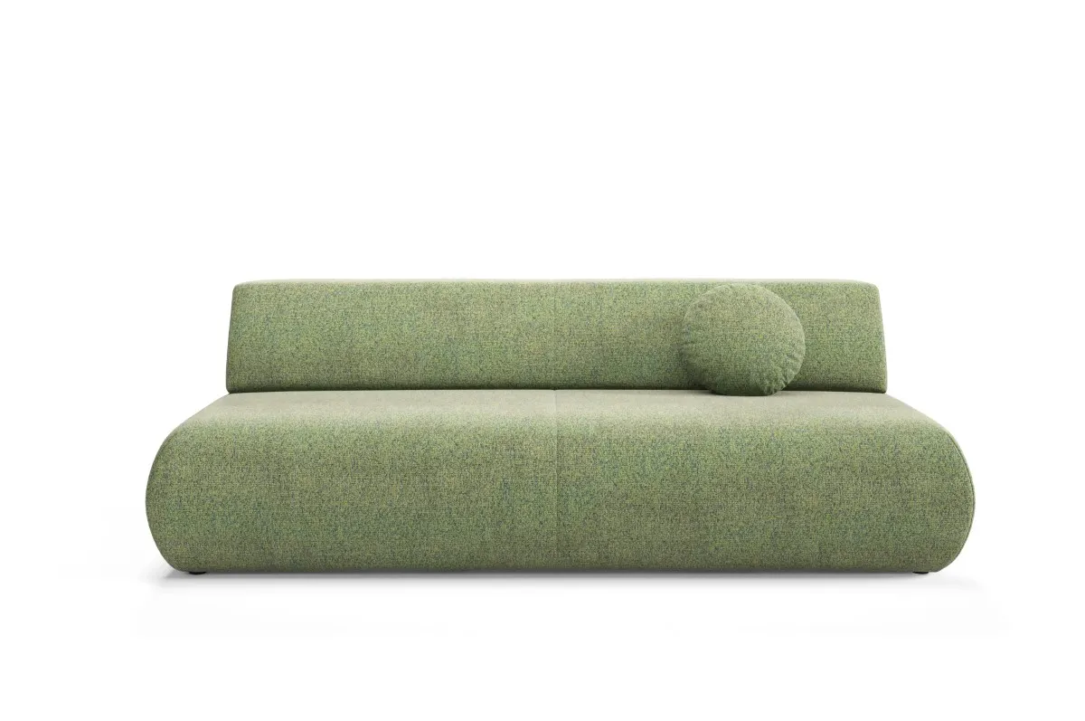 Sofa rozkładana z pojemnikiem PUENTE 214 cm zielona
