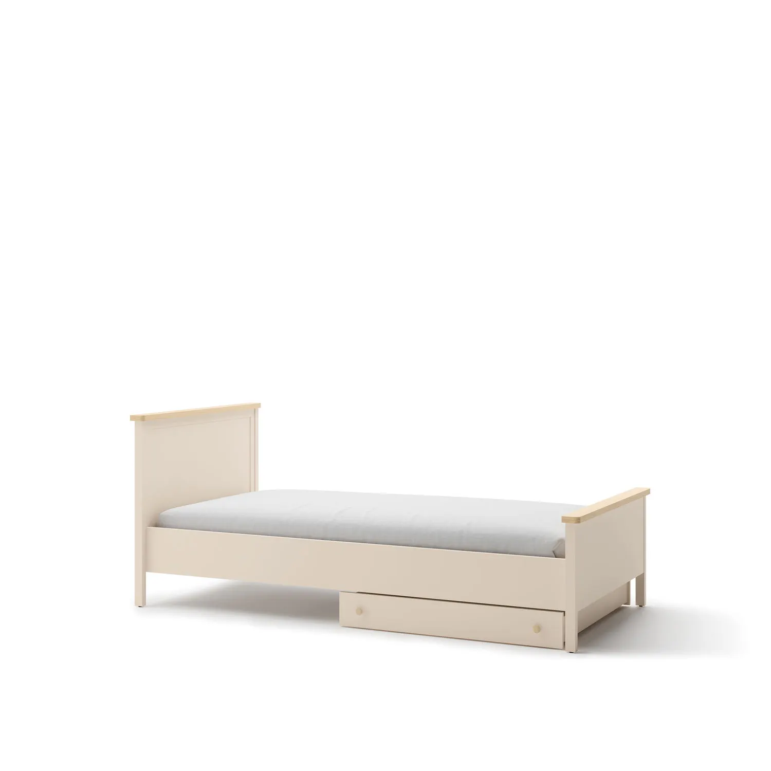 Łóżko z zagłówkiem STORY 16 90x200 beż piaskowy dąb vincenza bielony Meble, Łóżko