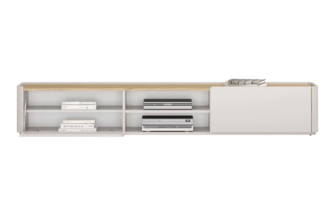 Szafka RTV z klapą i 1 szufladą ELIVO RTV 220cm cashmere dąb olejowany — zdjęcie 5