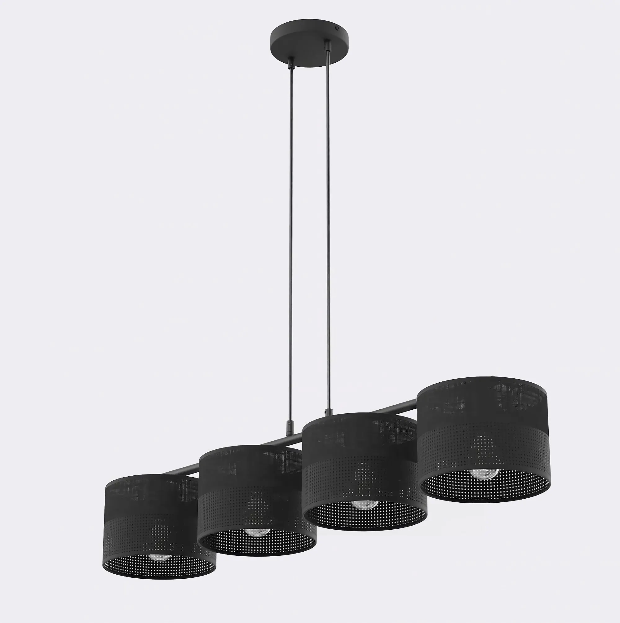Lampa wisząca KARBON 4 BLACK z abażurami czarna