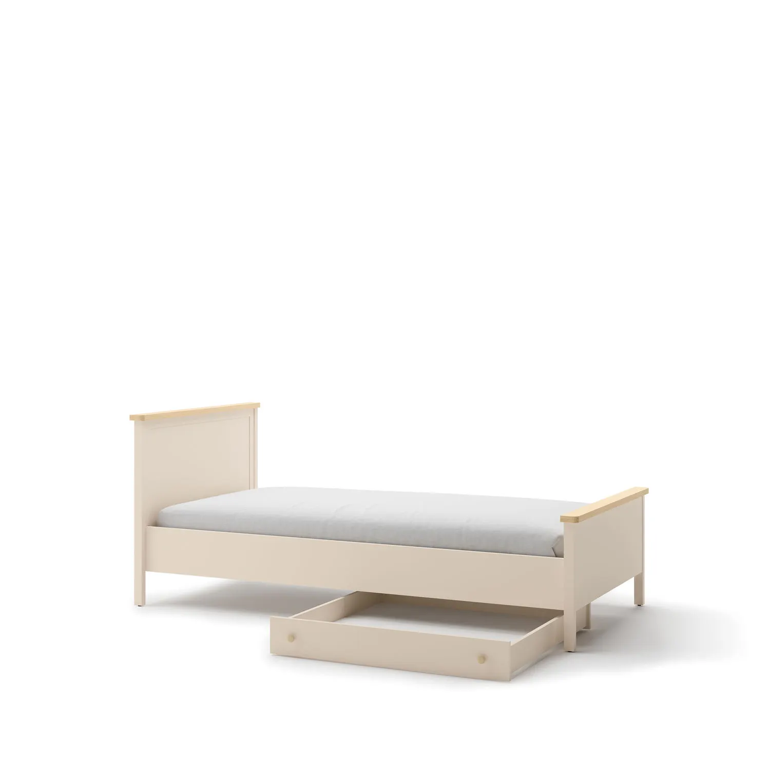 Łóżko z zagłówkiem STORY 17 120x200 beż piaskowy dąb vincenza bielony - SO17BPVB