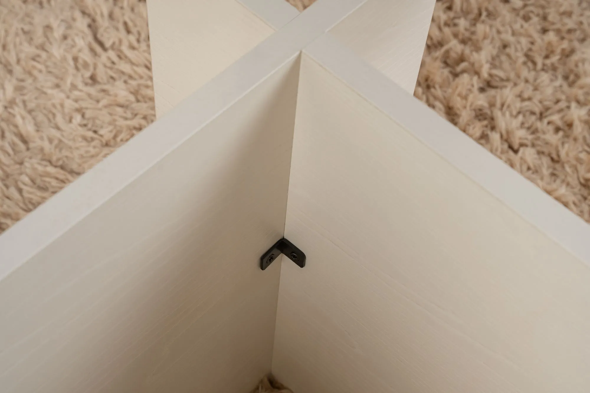 Stolik kawowy VETRINO 65x105 cm szkło hartowane biały efekt drewna - ASI_353NRD1108