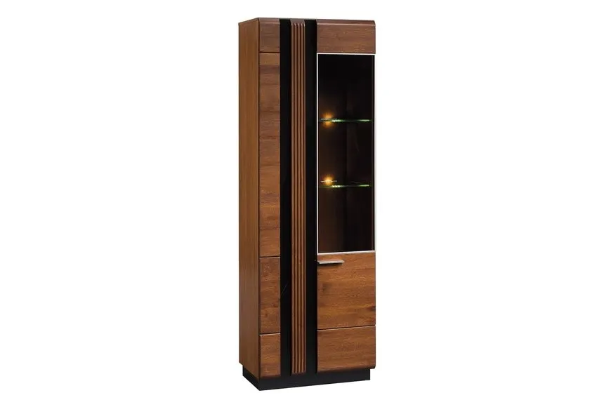 Witryna PORTI 11 drewniana prawa 2-drzwiowa dąb antyczny czarna 198x66x42cm Witryna PORTI 11 drewniana prawa 2-drzwiowa dąb antyczny czarna 198x66x42cm
