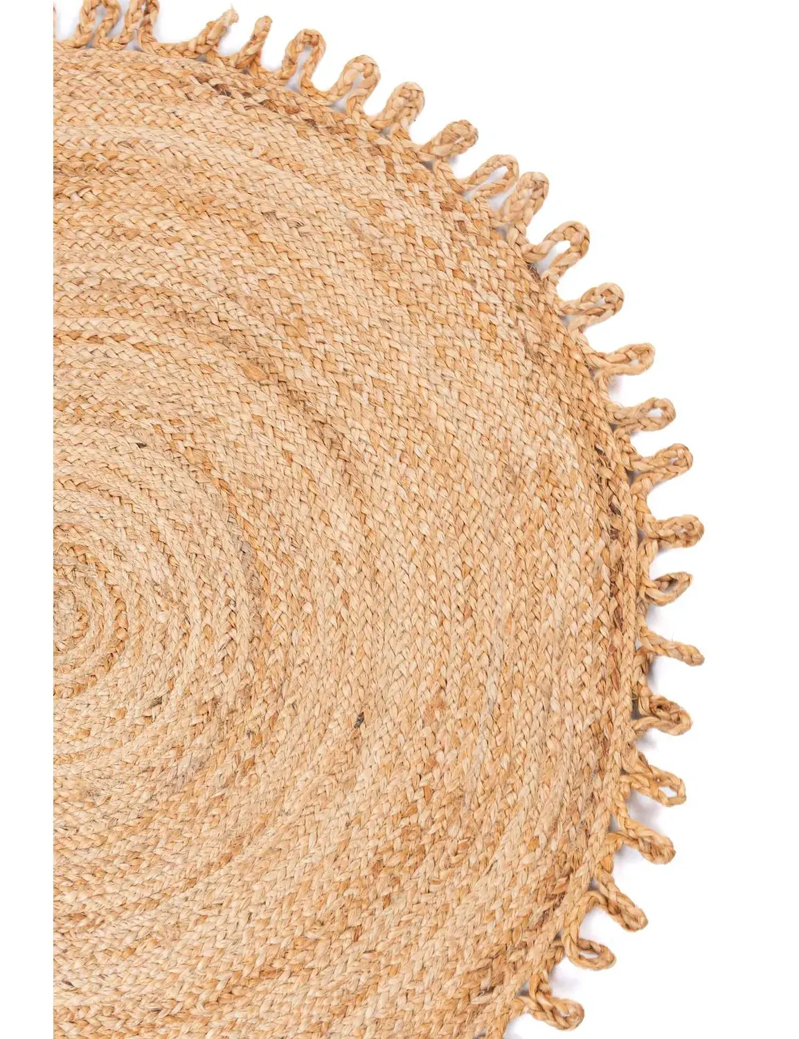 Dywan z Juty 100 cm koło boho beżowy - MDK_508966