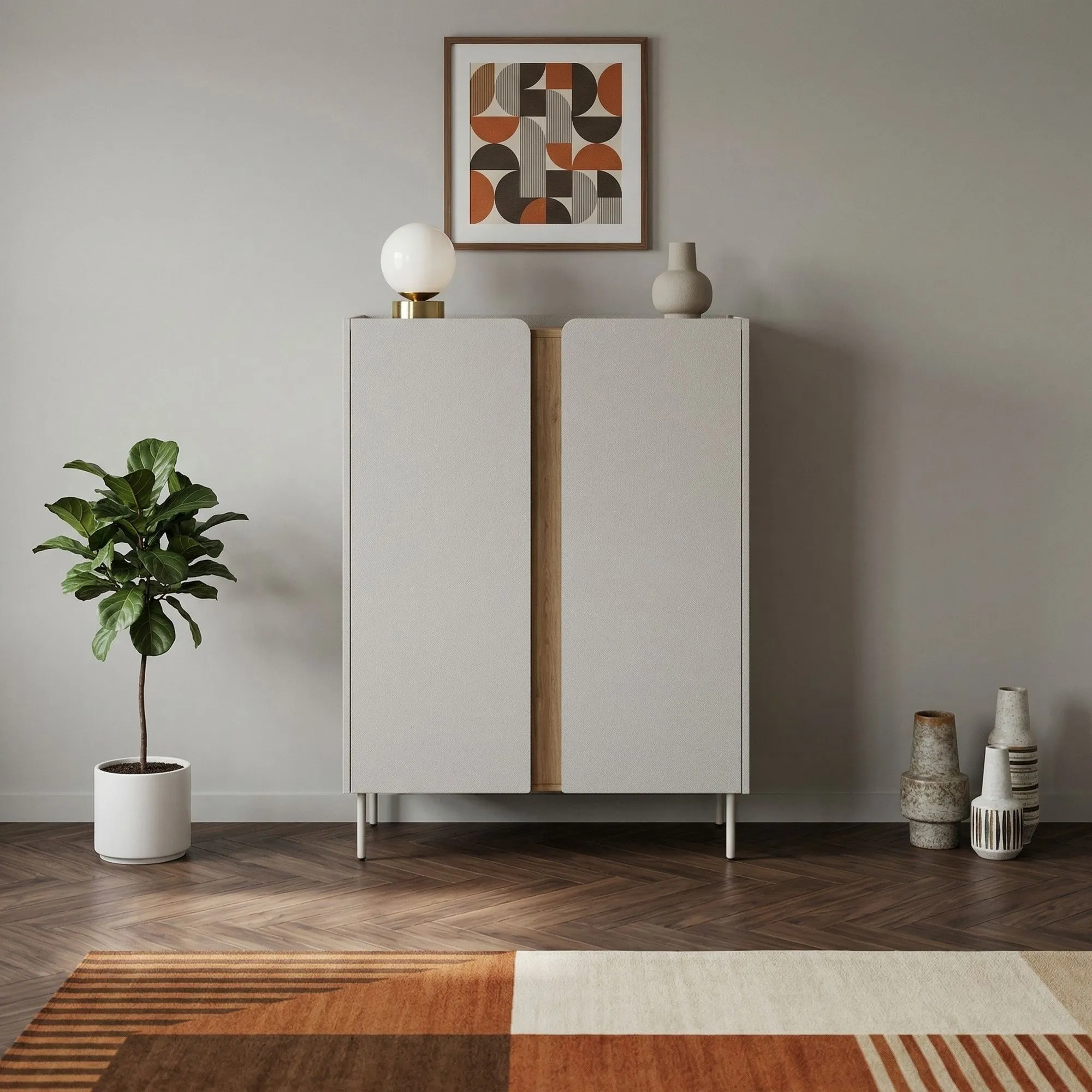 image szafka, szafka stojąca, drewniane wnętrze, szafka dwudrzwiowa, kwadratowy obraz