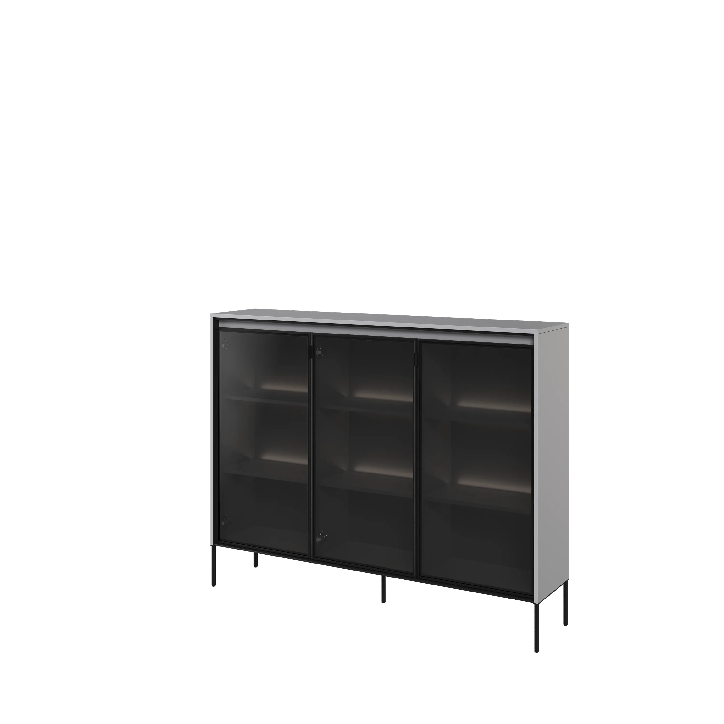 Niska witryna z oświetleniem TREND TR-08 3D szary/czarny Niska witryna z oświetleniem TREND TR-08 3D szary/czarny