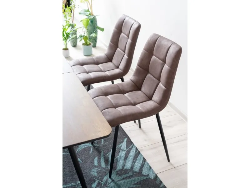 Krzesło tapicerowane loft LOOK brązowe ekoskóra Signal - LOOKCBR