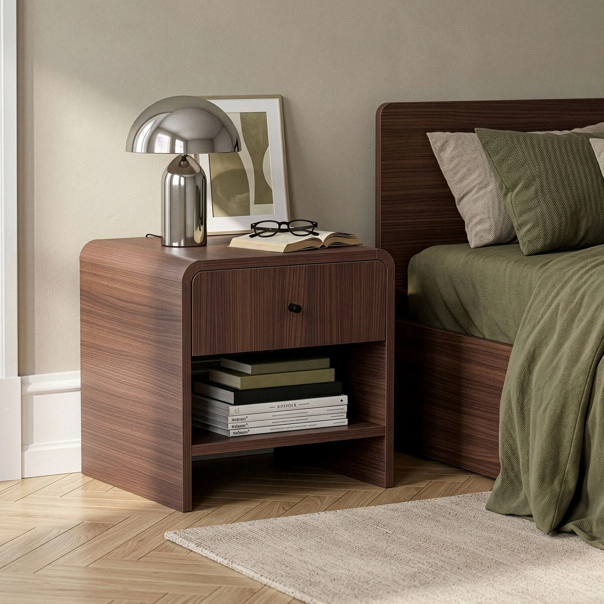 Szafka nocna PARILAz szufladą 45 cm orzech Milano - ASI_632NRD1144
