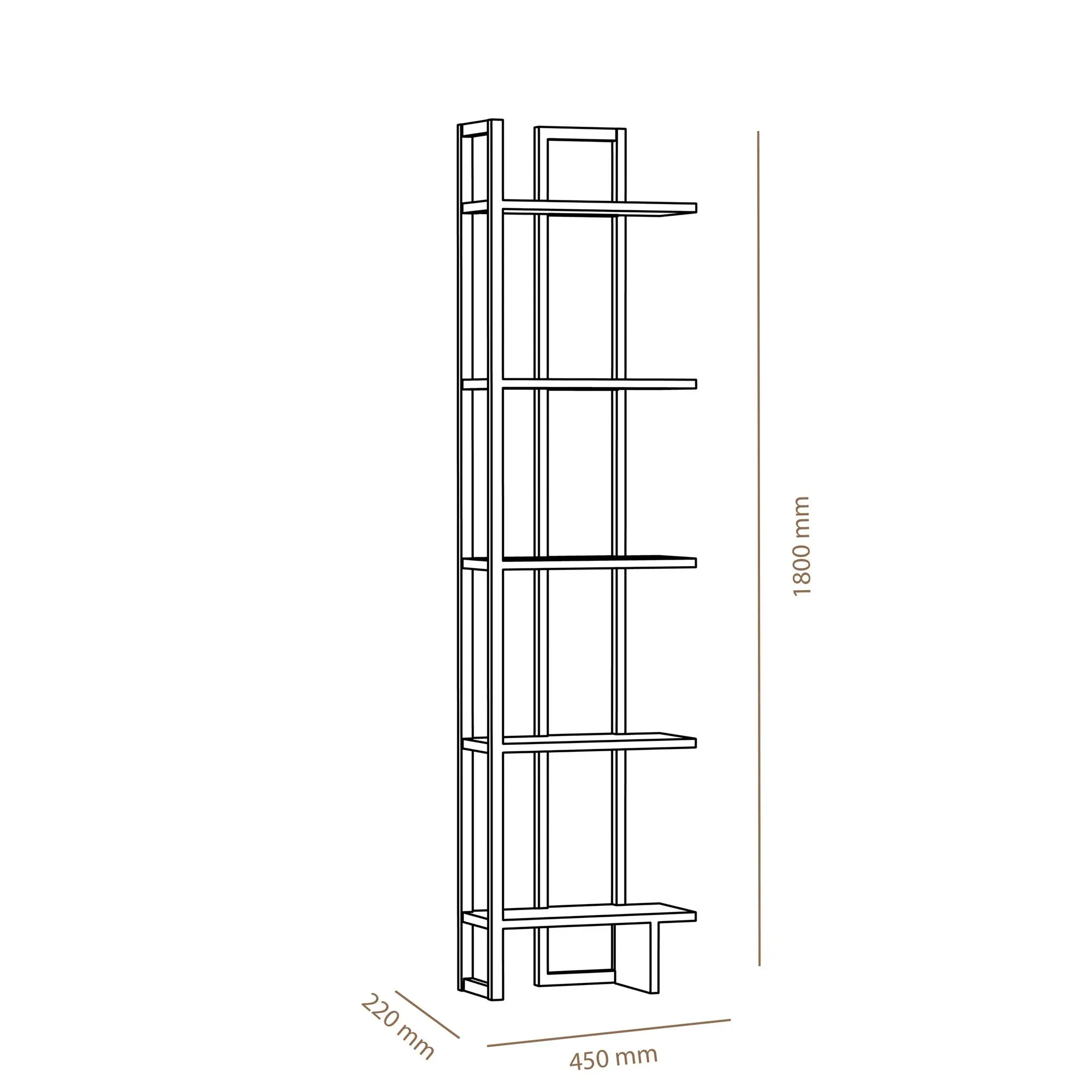 otwarty ALICE 45x180 cm dąb naturalny czarny - ASI_875ZNA3619