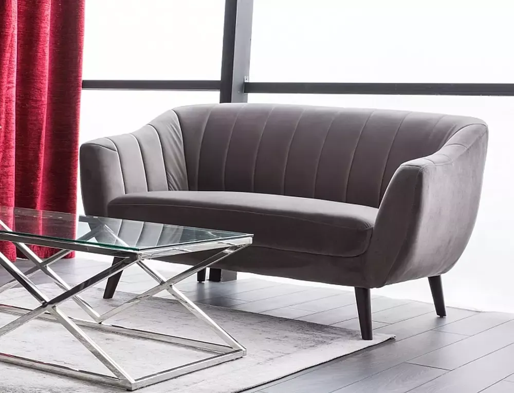 Sofa 2-osobowa ELITE 2 VELVET Bluvel 14 szary wenge - ELITE2V14SZ