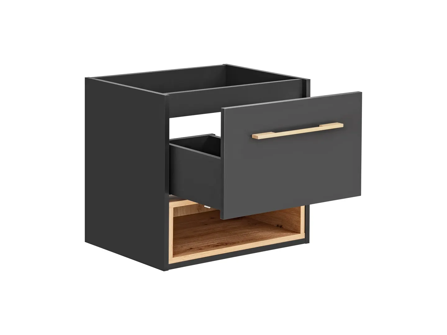 Szafka pod umywalkę BORNEO COSMOS szara, dąb artisan 60x57x46cm - BORNEO_COSMOS_820_FSC