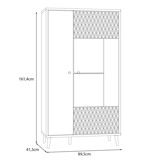 Witryna AKSANA P niska 2-drzwiowa - dąb mauvella, biały - AKNV621R-M992