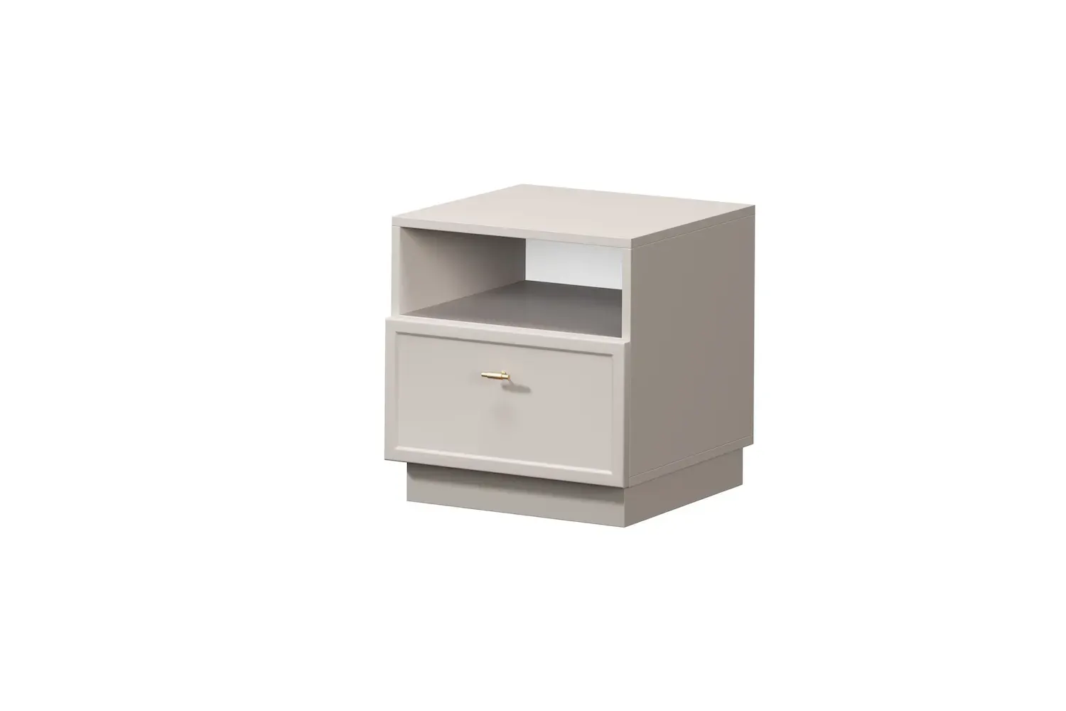 Szafka nocna z szufladą i półką LORINI 45 - cashmere uchwyt T-bar złoty cokół Szafka nocna z szufladą i półką LORINI 45 - cashmere uchwyt T-bar złoty cokół