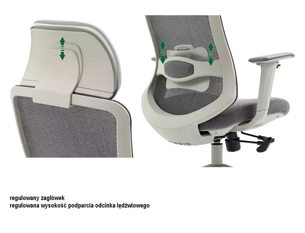 Fotel obrotowy ergonomiczny ERGON z zagłówkiem czarny - OBRERGONC