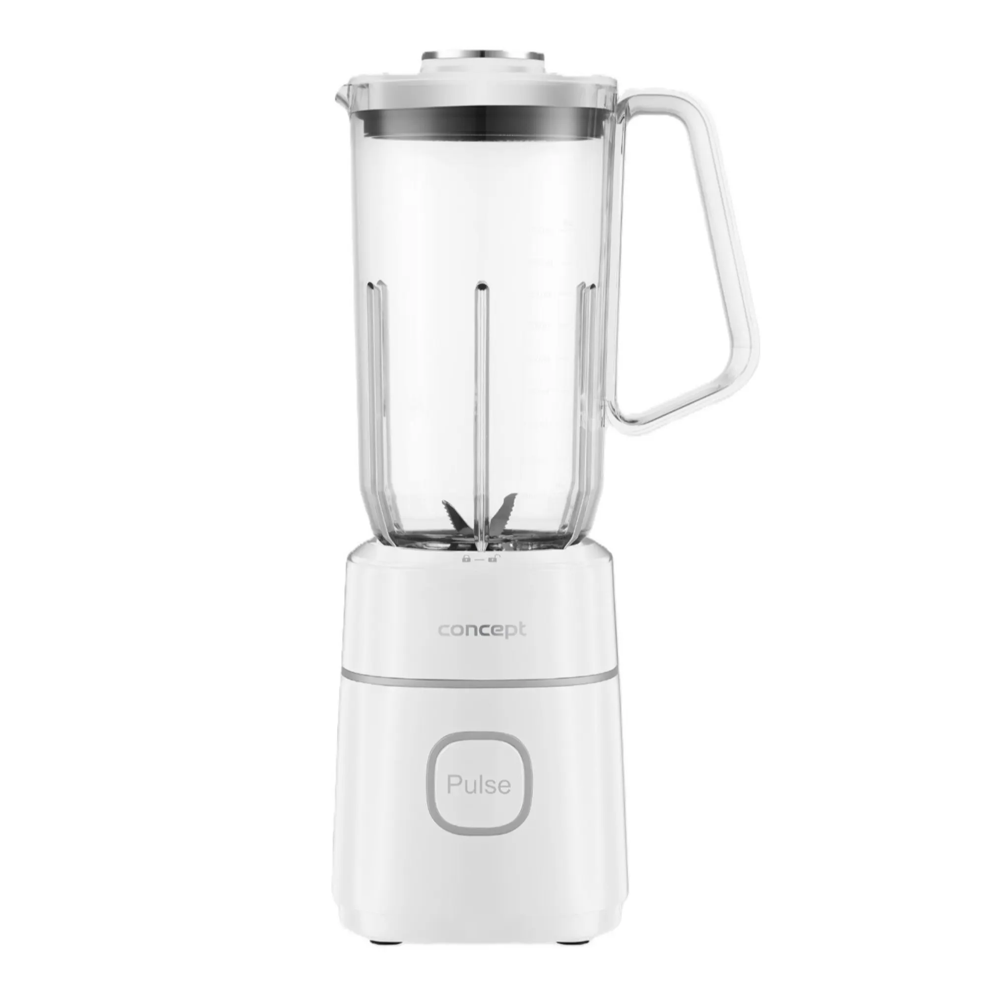 blender, blender ręczny, szklany kielich, przycisk Pulse, korpus biały