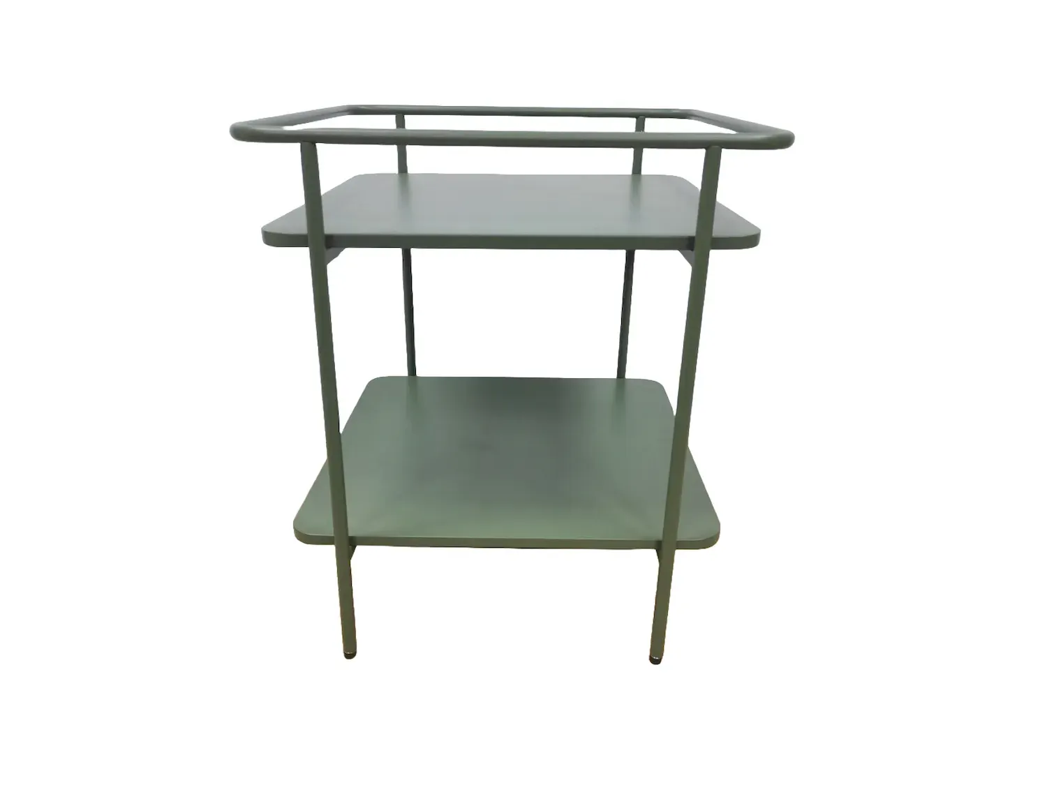 Stolik kawowy metalowy YUBA z półką 45x45 cm - zielony