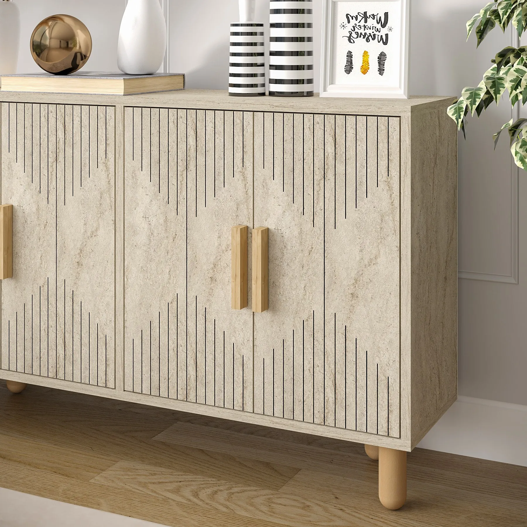 Komoda 4-drzwiowa ROGER 120 cm trawertynowy - ASI_327ODS1304